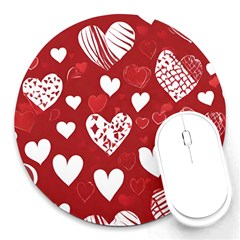 Valentine Round Mousepad by pollyparadiseartshop