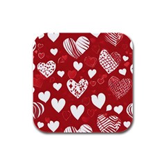 Valentine Rubber Square Coaster (4 Pack)