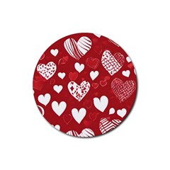 Valentine Rubber Round Coaster (4 Pack)