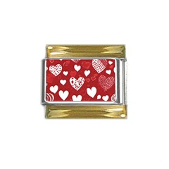 Valentine Gold Trim Italian Charm (9mm)