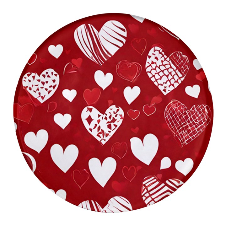 Valentine Round Glass Fridge Magnet (4 pack)