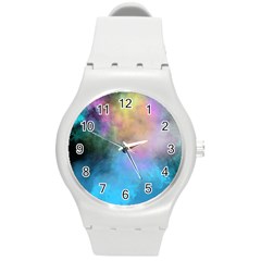 Smokescreen Round Plastic Sport Watch (m) by pollyparadiseartshop