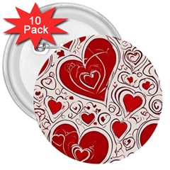 Be My Valentine 3  Buttons (10 Pack) 