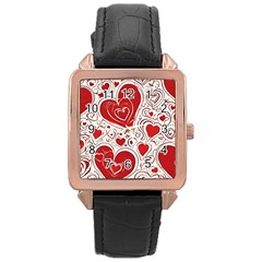 Be My Valentine Rose Gold Leather Watch 