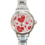 Be My Valentine Round Italian Charm Watch Front