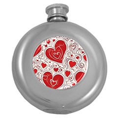 Be My Valentine Round Hip Flask (5 Oz) by pollyparadiseartshop