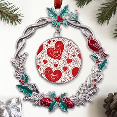 Be My Valentine Metal X mas Wreath Holly Leaf Ornament by pollyparadiseartshop