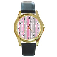 Candy Round Gold Metal Watch