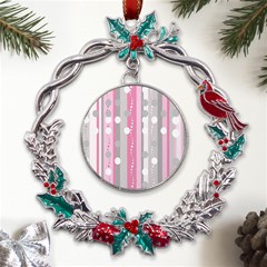 Candy Metal X mas Wreath Holly Leaf Ornament