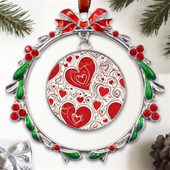 Be My Valentine Metal X mas Wreath Ribbon Ornament by pollyparadiseartshop