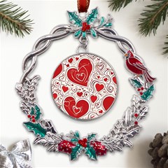 Be My Valentine Metal X mas Wreath Holly Leaf Ornament