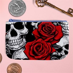 Roses And Skulls Large Coin Purse