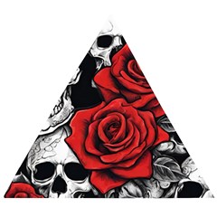 Roses And Skulls Wooden Puzzle Triangle