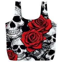 Roses And Skulls Full Print Recycle Bag (xxl)