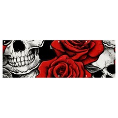 Roses And Skulls Banner And Sign 12  X 4 