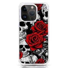 Roses And Skulls Iphone 14 Pro Tpu Uv Print Case by pollyparadiseartshop