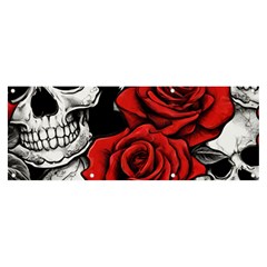 Roses And Skulls Banner And Sign 8  X 3 