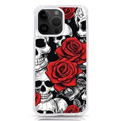 Roses And Skulls Iphone 14 Pro Max Tpu Uv Print Case by pollyparadiseartshop