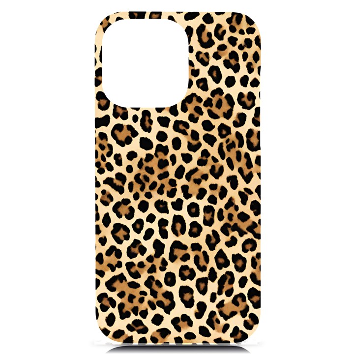 Leopard iPhone 14 Pro Max Black UV Print PC Hardshell Case