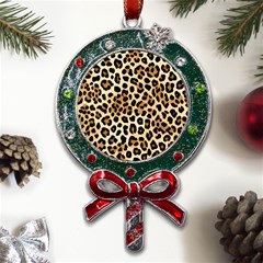 Leopard Metal X mas Lollipop With Crystal Ornament