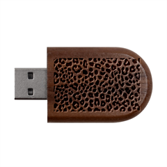 Leopard Wood Oval Usb Flash Drive