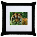 Tiger Throw Pillow Case (Black) Front