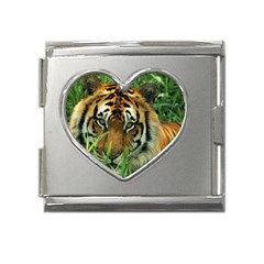 Tiger Mega Link Heart Italian Charm (18mm)