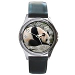 Giant Panda Round Metal Watch Front