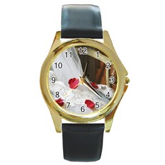 Western Wedding Festival Round Gold Metal Watch by ironman2222