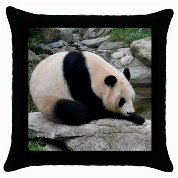 Giant Panda Throw Pillow Case (Black)