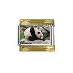 Giant Panda Gold Trim Italian Charm (9mm) Front