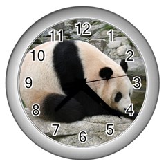 Giant Panda Wall Clock (silver)