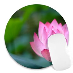 Red Pink Flower Round Mousepad by ironman2222