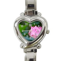 Red Pink Flower Heart Italian Charm Watch