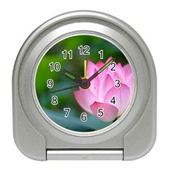 Red Pink Flower Travel Alarm Clock