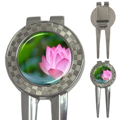 Pink Flowers 3-in-1 Golf Divot