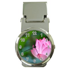 Pink Flowers Money Clip Watch