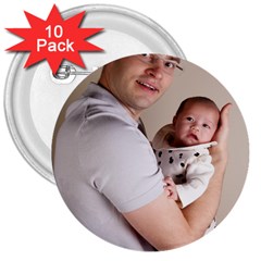 Father And Son Hug 3  Button (10 Pack)