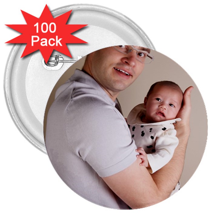 Father and Son Hug 3  Button (100 pack)