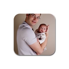 Father And Son Hug Rubber Square Coaster (4 Pack) by ironman2222