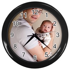 Father And Son Hug Wall Clock (black)