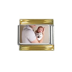 Father And Son Hug Gold Trim Italian Charm (9mm) by ironman2222