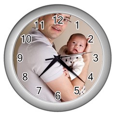 Father And Son Hug Wall Clock (silver) by ironman2222