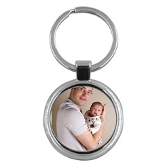 Father And Son Hug Key Chain (round)