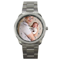 Father And Son Hug Sport Metal Watch