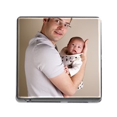 Father And Son Hug Memory Card Reader With Storage (square)