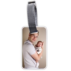 Father And Son Hug Luggage Tag (one Side) by ironman2222