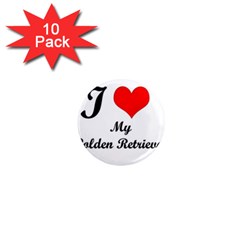 I Love My Golden Retriever 1  Mini Magnet (10 Pack) 