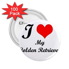 I Love My Golden Retriever 2 25  Button (100 Pack) by mydogbreeds