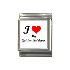 I Love My Golden Retriever Italian Charm (13mm)